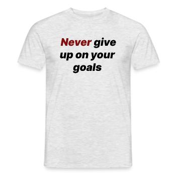 Gib niemals deine Ziele auf - Männer T-Shirt - Grau meliert - Vorne - AI Model Male 178 dark (178cm)