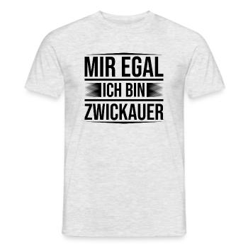 Mir egal Zwickau - Männer T-Shirt - Grau meliert - Vorne - AI Model Male 178 dark (178cm)