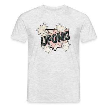 cool area 51 raid fun alien loving kid alien pun - Men's T-Shirt - heather grey - Front - AI Model Male 178 dark (178cm)