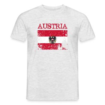 Austria Österreich Grunge Flag Flagge - Men's T-Shirt - heather grey - Front - AI Model Male 178 dark (178cm)