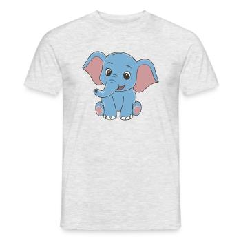 CUTE BABY ELEPHANT - Men's T-Shirt - heather grey - Front - AI Model Male 178 dark (178cm)