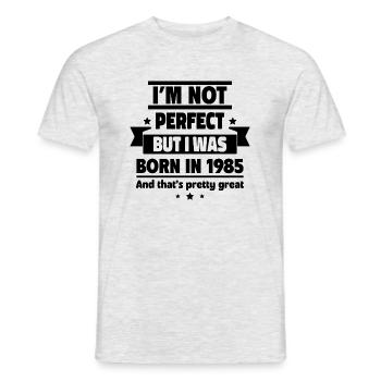 Geboren 1985,Geburtstagsgeschenk,Geburtsjahr - Männer T-Shirt - Grau meliert - Vorne - AI Model Male 178 dark (178cm)