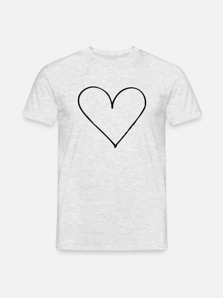 Herz - Männer T-Shirt - Grau meliert