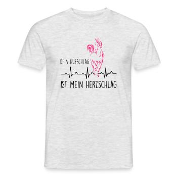 Hufschlag Herz - Männer T-Shirt - Grau meliert - Vorne - AI Model Male 178 dark (178cm)