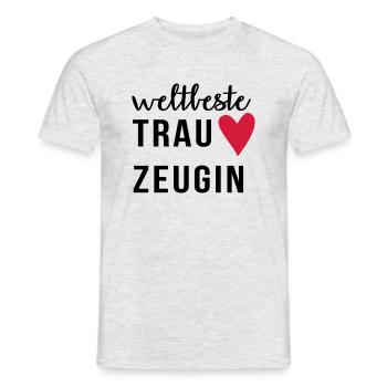 Weltbeste Trauzeugin - Männer T-Shirt - Grau meliert - Vorne - AI Model Male 178 dark (178cm)