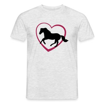 Galloping Horse with Heart - Men's T-Shirt - heather grey - Front - AI Model Male 178 dark (178cm)