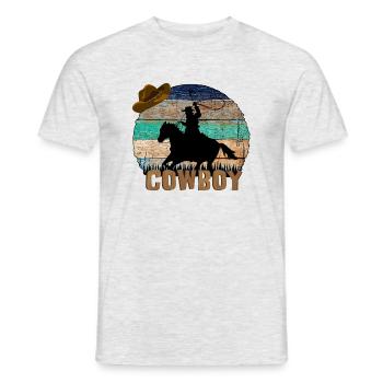 Cow-boy - T-shirt homme - gris chiné - Devant - AI Model Male 178 dark (178cm)