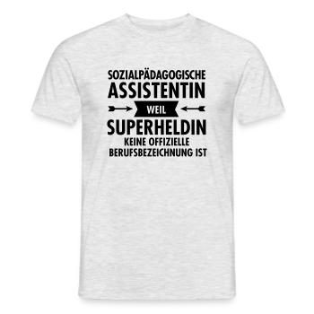 Sozialpädagogische Assistentin - Superheldin - Männer T-Shirt - Grau meliert - Vorne - AI Model Male 178 dark (178cm)