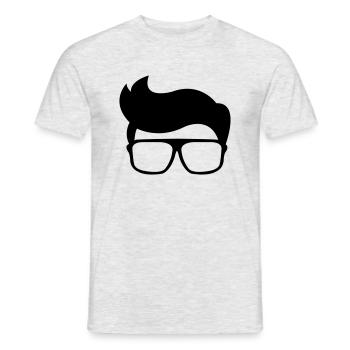 nerd - Männer T-Shirt - Grau meliert - Vorne - AI Model Male 178 dark (178cm)