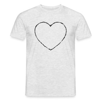 Abstract Heart Crooked Strokes Decorative Lines - Men's T-Shirt - heather grey - Front - AI Model Male 178 dark (178cm)