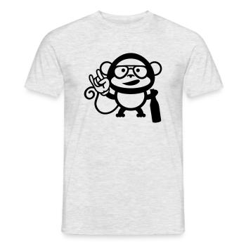 monkey party cool - Männer T-Shirt - Grau meliert - Vorne - AI Model Male 178 dark (178cm)