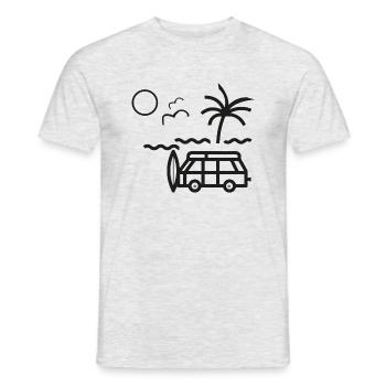 campervan van camping geschenk roadtrip - Männer T-Shirt - Grau meliert - Vorne - AI Model Male 178 dark (178cm)
