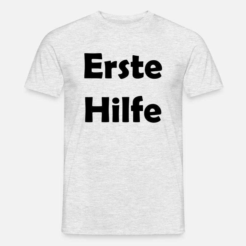 Erste Hilfe - Männer T-Shirt - Grau meliert