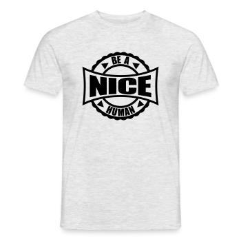 Stamp Round Nice - Men's T-Shirt - heather grey - Front - AI Model Male 178 dark (178cm)