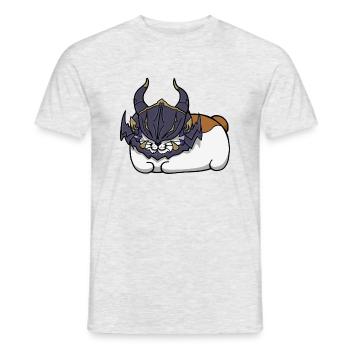 Fat Cat Dragoon (FFXIV/FF14) - Men's T-Shirt - heather grey - Front - AI Model Male 178 dark (178cm)