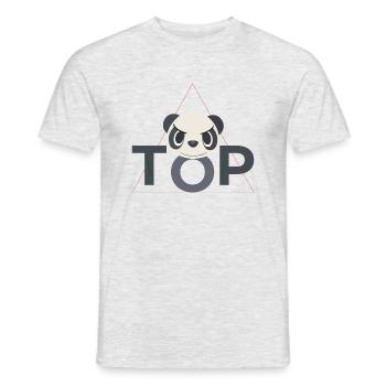 Panda ToP - Men's T-Shirt - heather grey - Front - AI Model Male 178 dark (178cm)