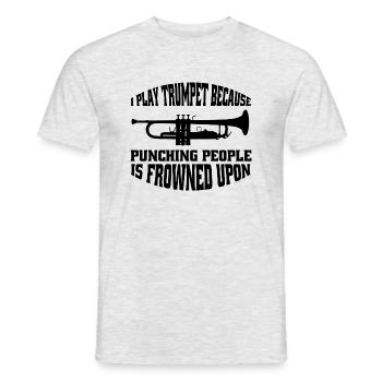 Trumpet Instrument Saying Music Funny Musician - Men's T-Shirt - heather grey - Front - AI Model Male 178 dark (178cm)