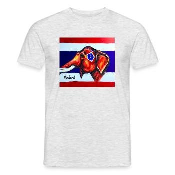 Thai Elefant - Männer T-Shirt - Grau meliert - Vorne - AI Model Male 178 dark (178cm)