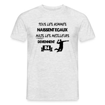 VOLLEY BALL - Réceptionneur -attaquant - T-shirt homme - gris chiné - Devant - AI Model Male 178 dark (178cm)