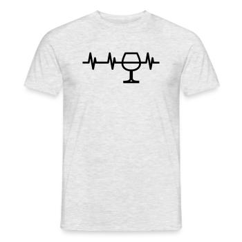 Wein Herzschlag, Weinkost, Weinliebhaber - Männer T-Shirt - Grau meliert - Vorne - AI Model Male 178 dark (178cm)