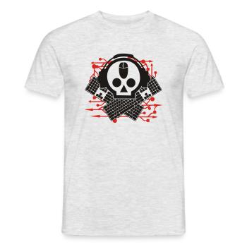 skully - Men's T-Shirt - heather grey - Front - AI Model Male 178 dark (178cm)