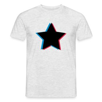 3d anaglyph stars - T-shirt homme - gris chiné - Devant - AI Model Male 178 dark (178cm)