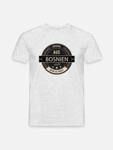 Original aus Bosnien 100% - Männer T-Shirt - Grau meliert