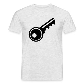 key - Men's T-Shirt - heather grey - Front - AI Model Male 178 dark (178cm)