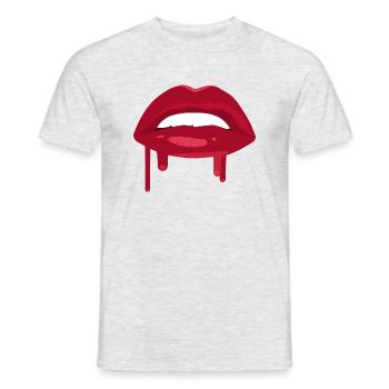 Juicy Lips Rot - Männer T-Shirt - Grau meliert - Vorne - AI Model Male 178 dark (178cm)