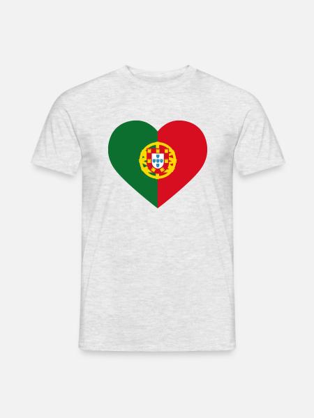 Portugal Heart - Männer T-Shirt - Grau meliert