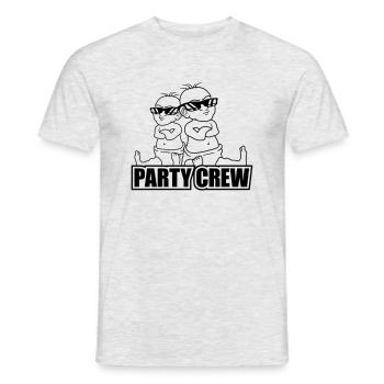 Logo party crew 2 cool babies team friends brothers - Men's T-Shirt - heather grey - Front - AI Model Male 178 dark (178cm)