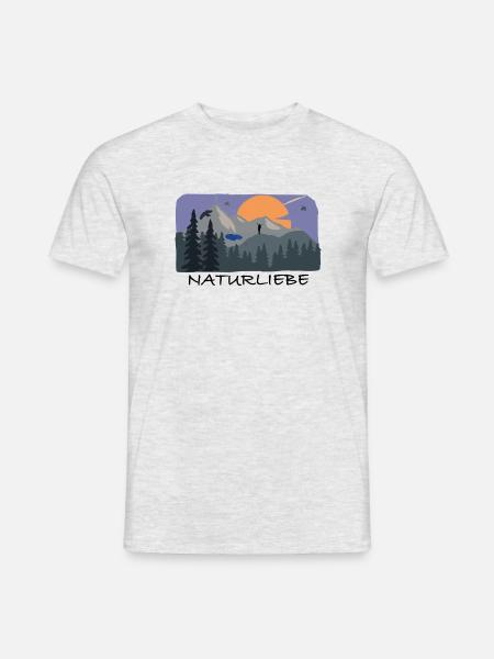 Naturliebe - Freiheit - Männer T-Shirt - Grau meliert