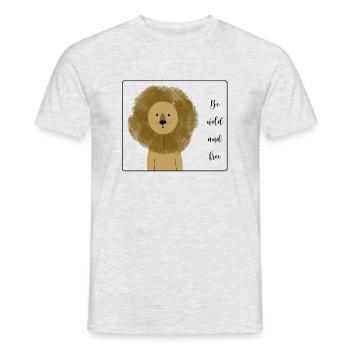 Be wild and free - Männer T-Shirt - Grau meliert - Vorne - AI Model Male 178 dark (178cm)