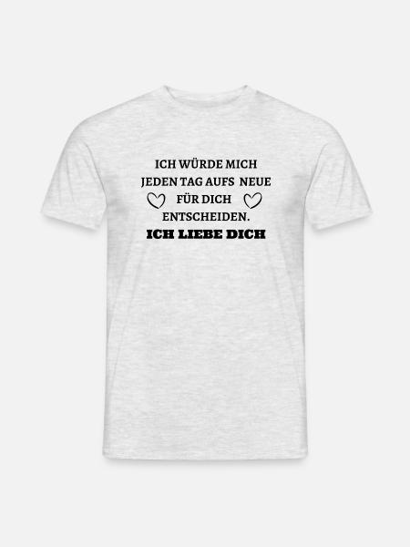 Lieblingsmensch ich liebe dich Geschenkidee - Männer T-Shirt - Grau meliert