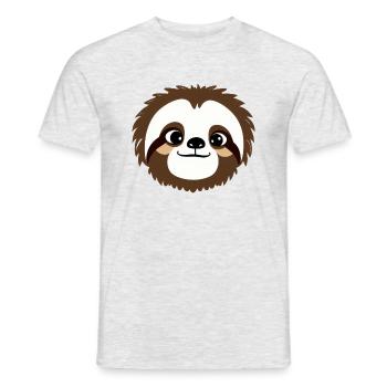 Mignon paresseux Kawaii Cartoon Animal Love 3 - T-shirt homme - gris chiné - Devant - AI Model Male 178 dark (178cm)
