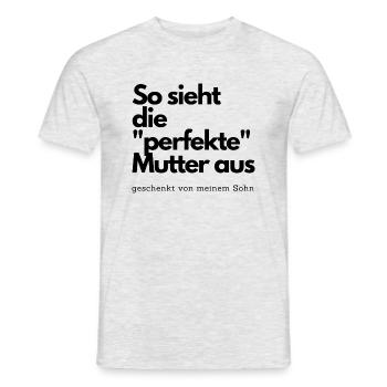 So sieht die perfekte Mutter aus - Männer T-Shirt - Grau meliert - Vorne - AI Model Male 178 dark (178cm)