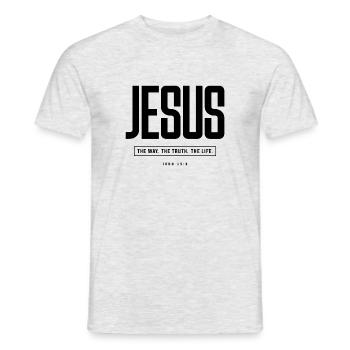 Jésus Le chemin La vérité La vie Jean 14:6 - T-shirt homme - gris chiné - Devant - AI Model Male 178 dark (178cm)