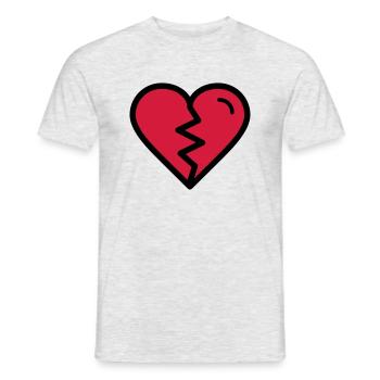 Coeur brisé, chagrin d'amour, malheureux en amour - T-shirt homme - gris chiné - Devant - AI Model Male 178 dark (178cm)