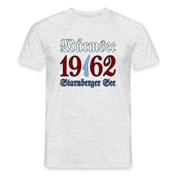 1962 Würmsee - Starnberger See - Männer T-Shirt - Grau meliert - Vorne - AI Model Male 178 dark (178cm)