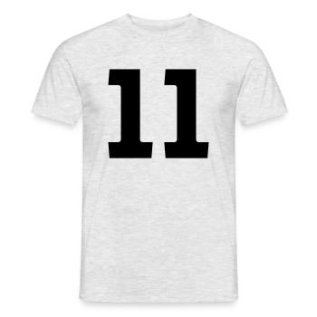11 - Männer T-Shirt - Grau meliert - Vorne - AI Model Male 178 dark (178cm)