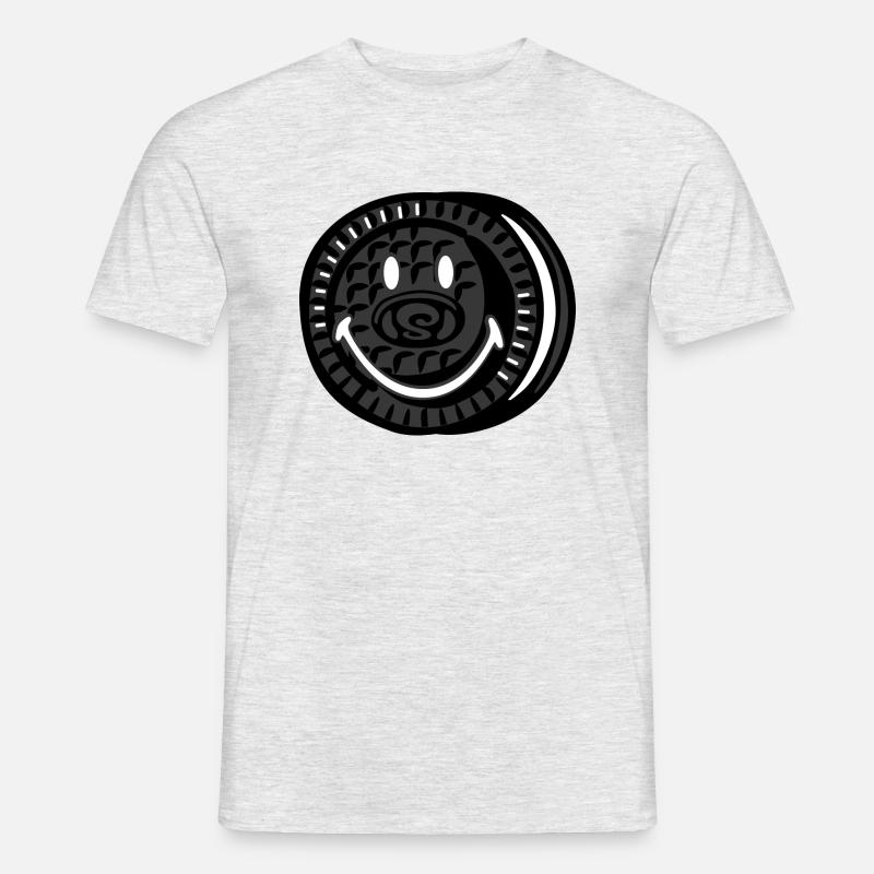 Smiley Oreo - Mænd T-shirt - grå meleret