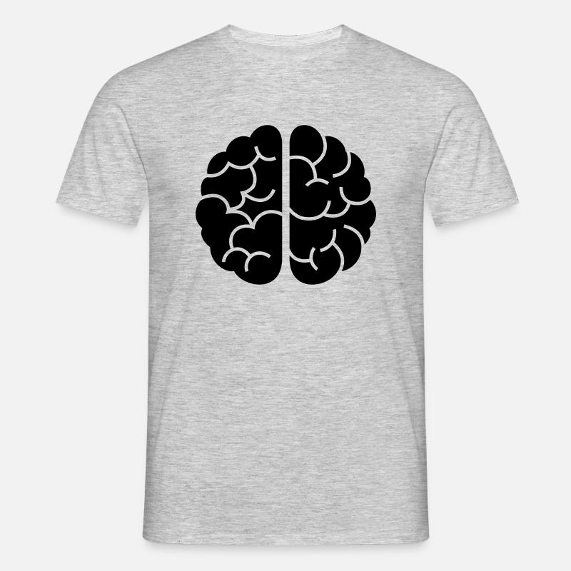 Brain - Männer T-Shirt - Grau meliert