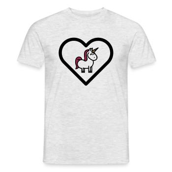 Coeur licornes licornes filles enfants mignons contes de fées - T-shirt homme - gris chiné - Devant - AI Model Male 178 dark (178cm)