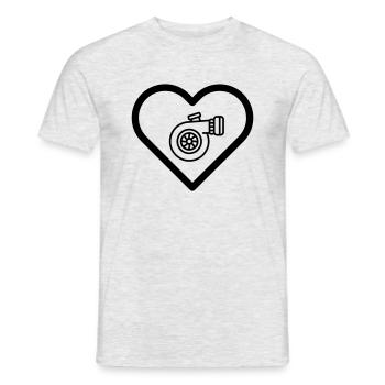 Herz Turbolader Turbo Motor Auto tunen Tuner Motiv - Männer T-Shirt - Grau meliert - Vorne - AI Model Male 178 dark (178cm)