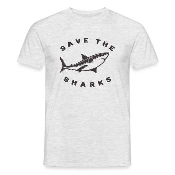 save the sharks - Men's T-Shirt - heather grey - Front - AI Model Male 178 dark (178cm)