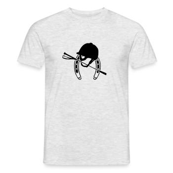 Equitation - T-shirt homme - gris chiné - Devant - AI Model Male 178 dark (178cm)