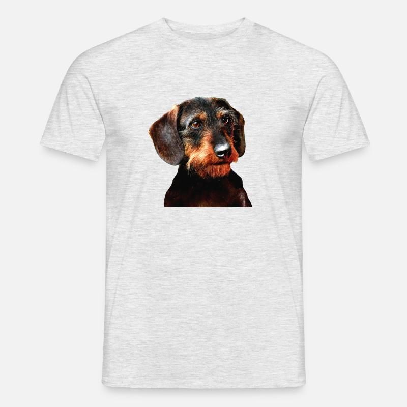Dackel - Männer T-Shirt - Grau meliert