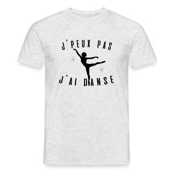 J peux pas j ai danse ballet idée cadeau tshirt - T-shirt homme - gris chiné - Devant - AI Model Male 178 dark (178cm)