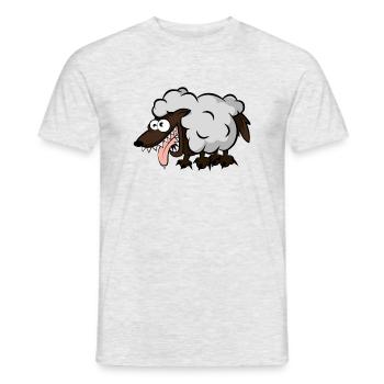 Notgeiler Wolf im Schafspelz - Männer T-Shirt - Grau meliert - Vorne - AI Model Male 178 dark (178cm)