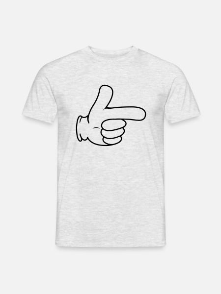 Håndens pegefinger - Mænd T-shirt - grå meleret